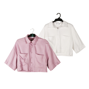 Stockpapa Bulk Clearance RT, chemises courtes roses mignonnes pour dames avec poches 