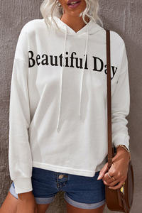 Stockpapa Apparel Stocklots Beautiful Day Sweat à capuche graphique avec lettres pour femme