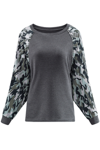 Stockpapa Ladies Squadron Thermal Camo Contrast Dolman Top Stock Garments