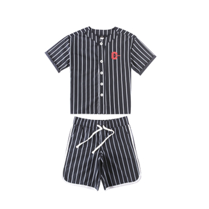 Stockpapa Wholeasle Juinor Kids Ensembles de Louge rayés 2 pièces en Stock 